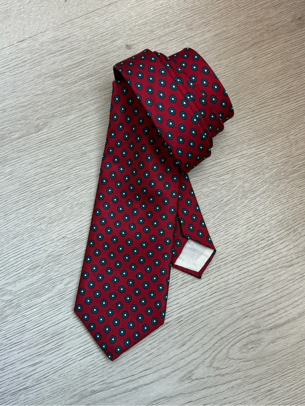 : Liberty of London Silk Tie Burgundy Medallion Print